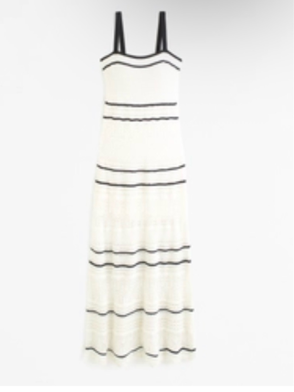 NWT crochet Abercrombie CrochetWhite Maxi Dress with Black Stripes